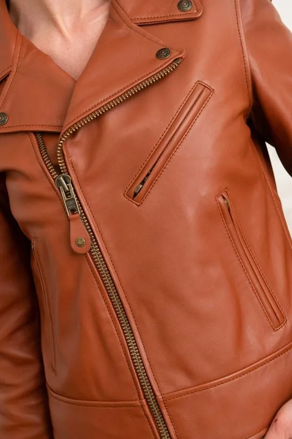 Chaqueta Mujeres Schott Lcw1601D Cognac