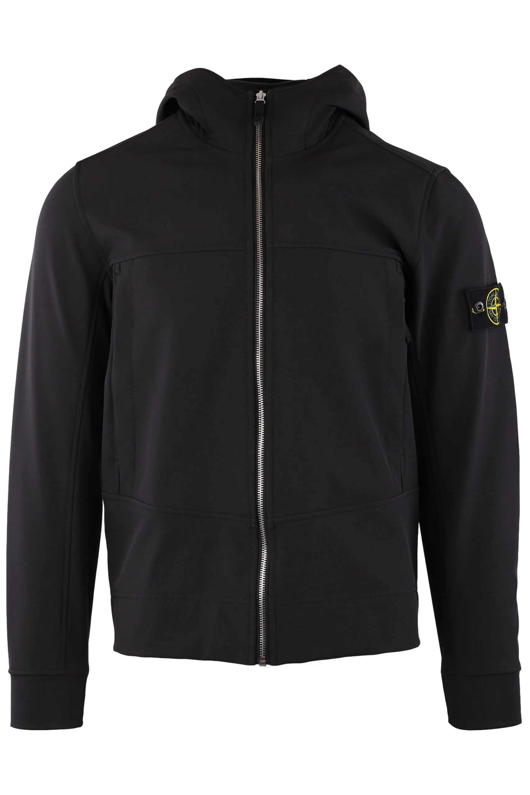 Chaqueta negra con parche de la marca