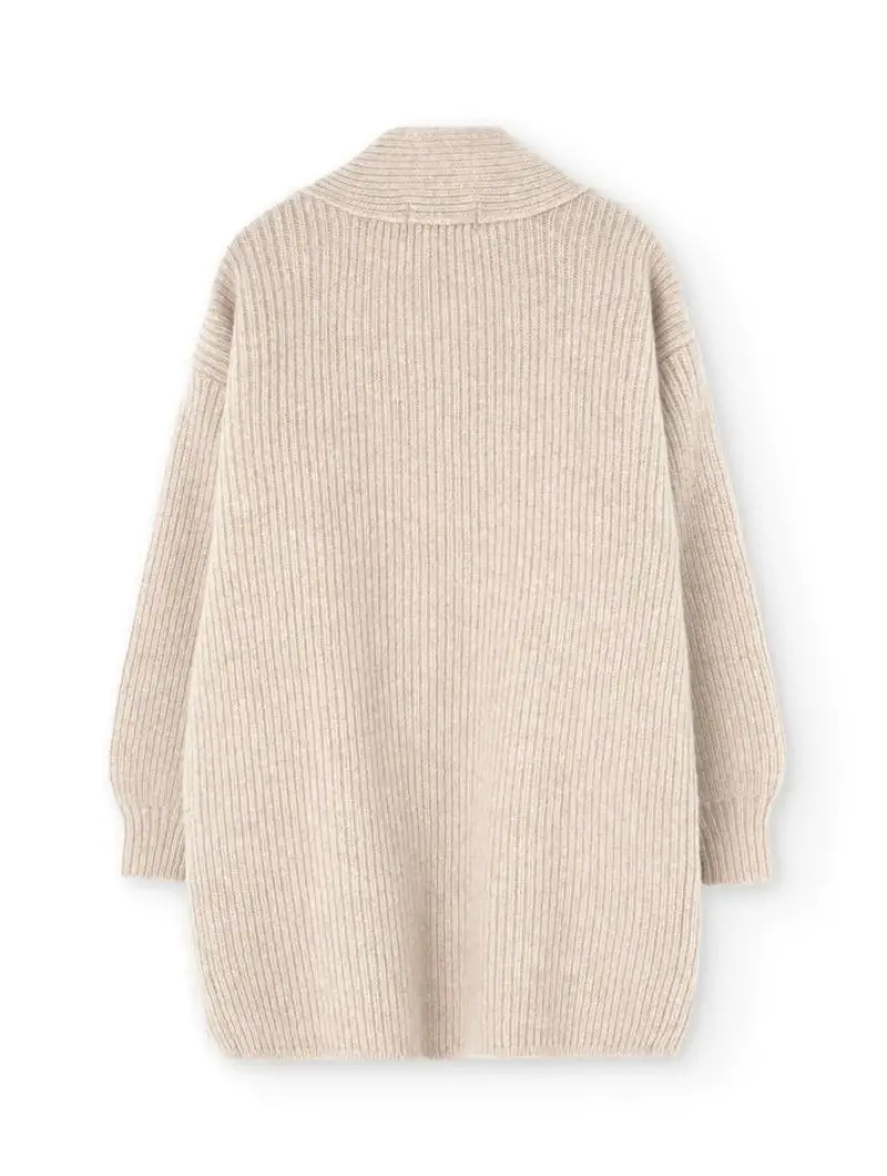 Chaqueta sostenible gruesa de lana merino blanca
