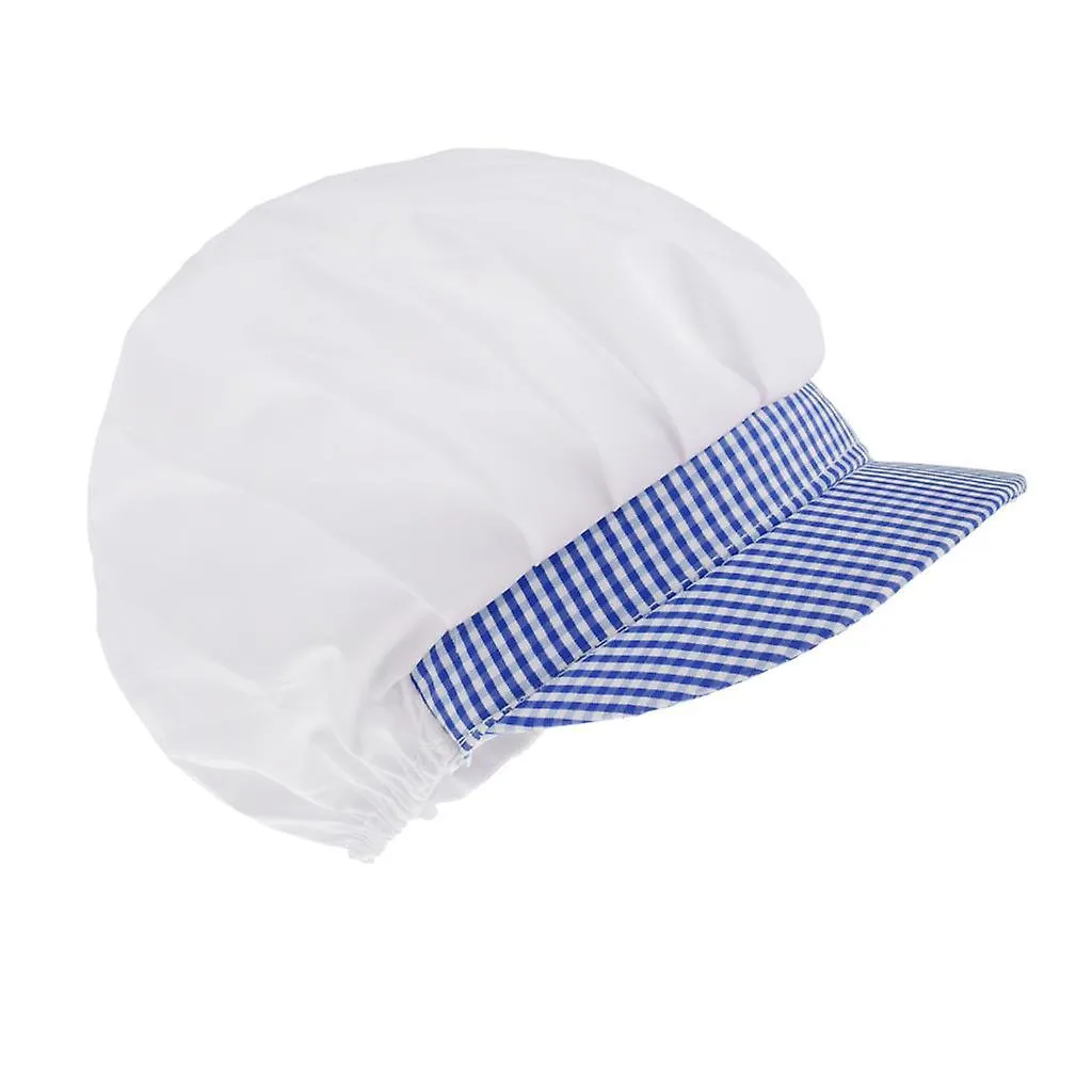 CHEF HAT CATERING HAIR NET WORKSHOP NET CAP BLUE GRIDC