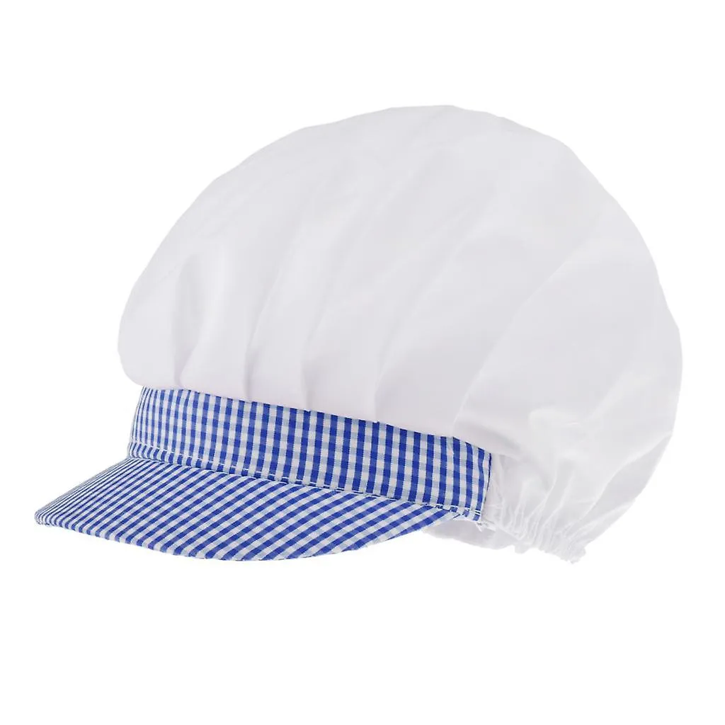 CHEF HAT CATERING HAIR NET WORKSHOP NET CAP BLUE GRIDC