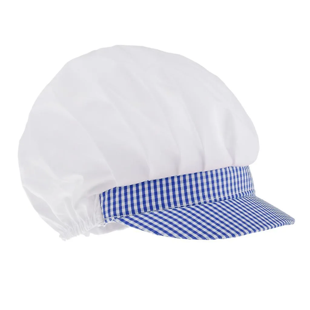 CHEF HAT CATERING HAIR NET WORKSHOP NET CAP BLUE GRIDC