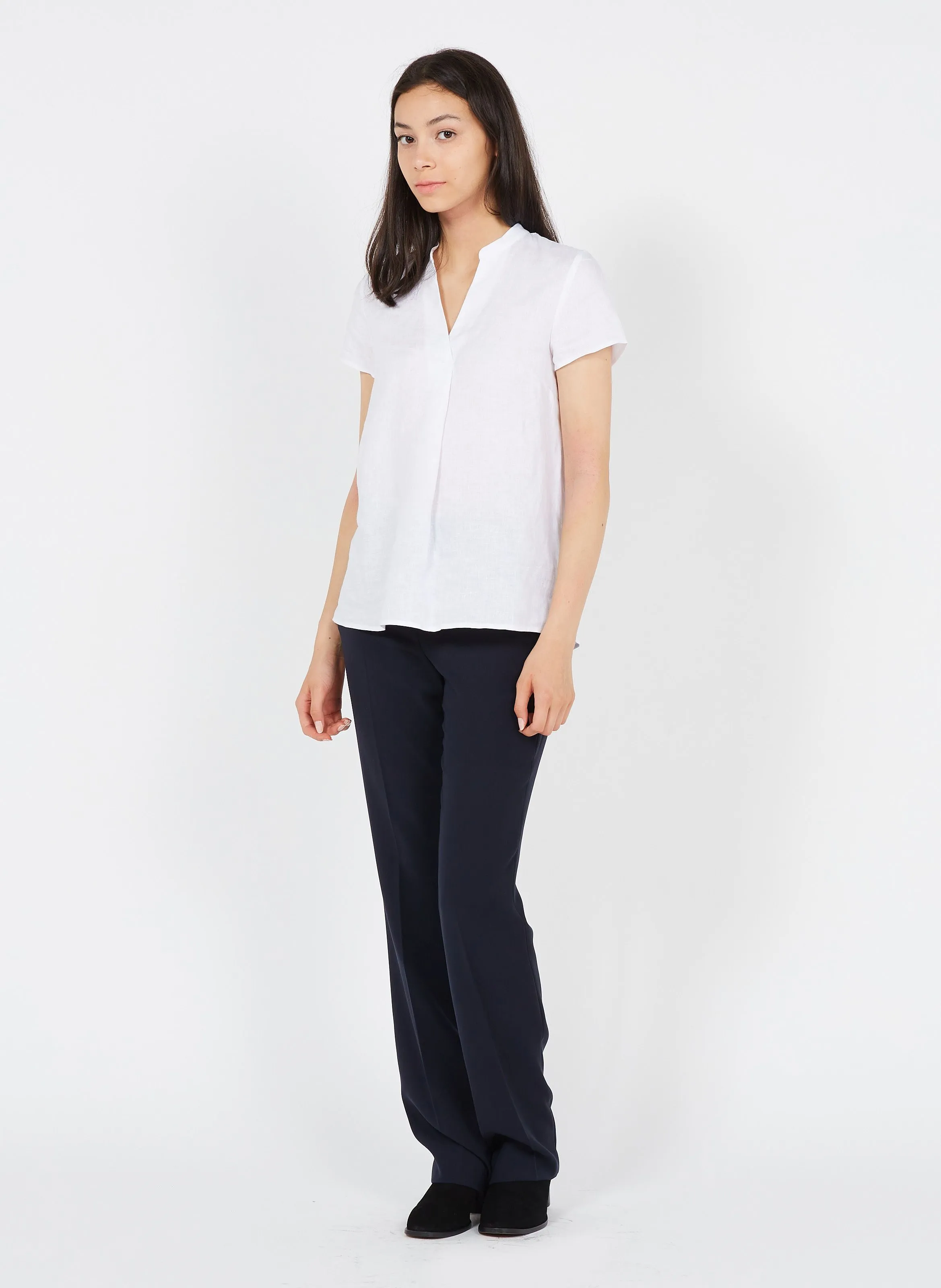 CLEMENTB  PANTALóN RECTO CON PINZAS EN AZUL