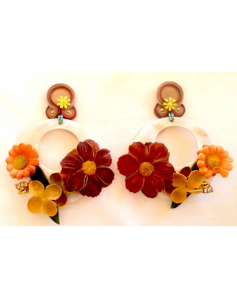 COMPRAR PENDIENTES FLAMENCA ONLINE TONOS NARANJAS