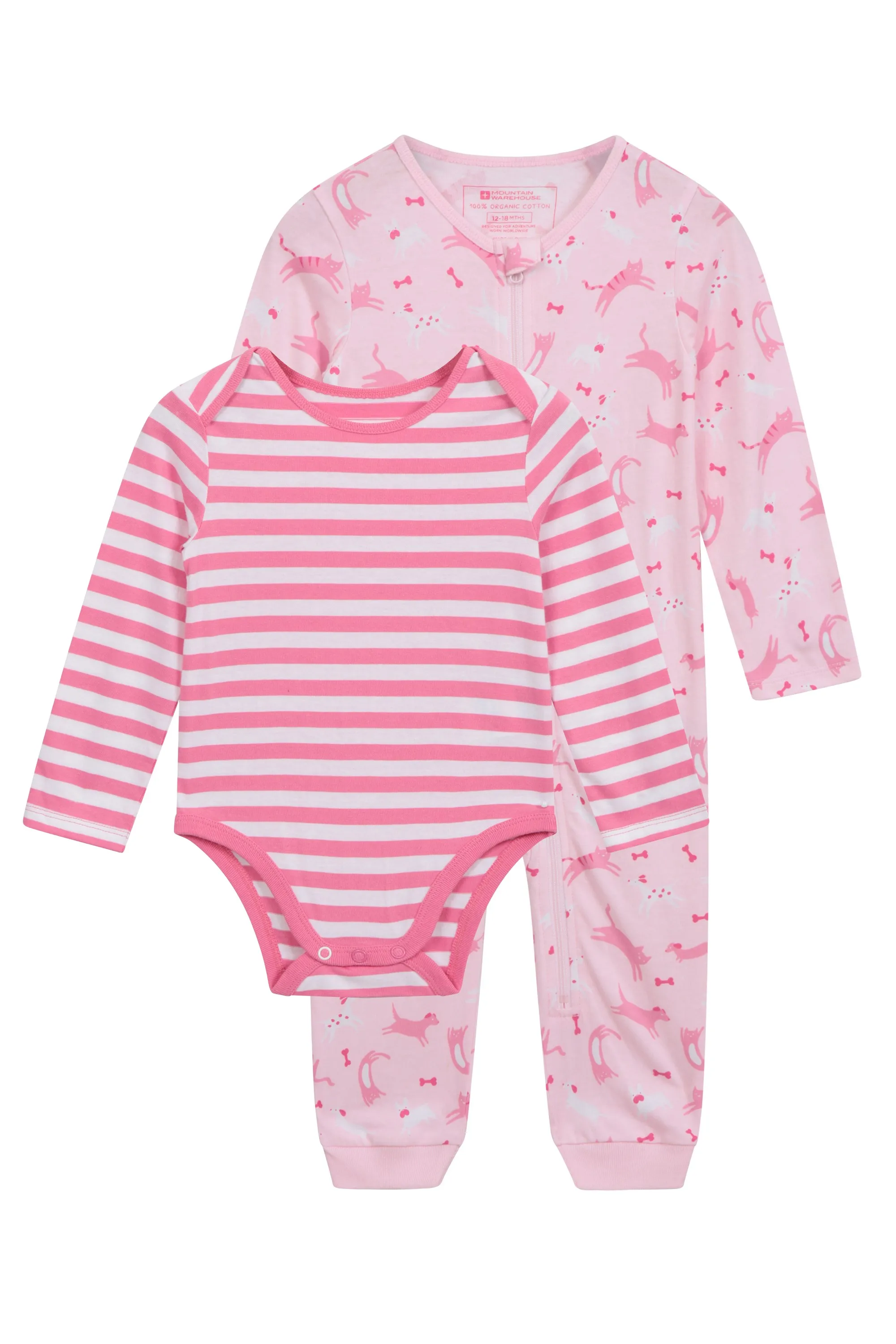 Conjunto de body de material orgánico, bebé