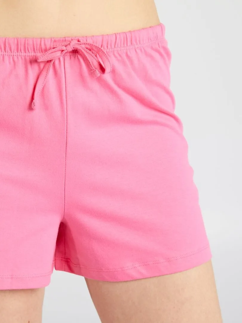 CONJUNTO DE CAMISETA + SHORT 'BARBIE'  2 PIEZAS  ROSA