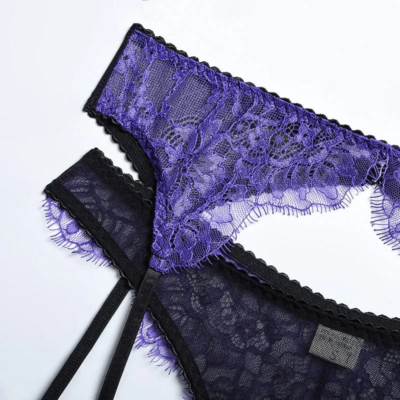Conjunto de lencería morado Yvonne