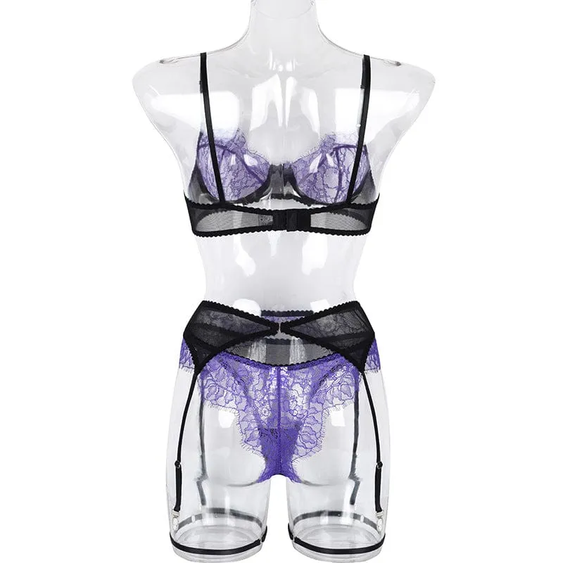 Conjunto de lencería morado Yvonne
