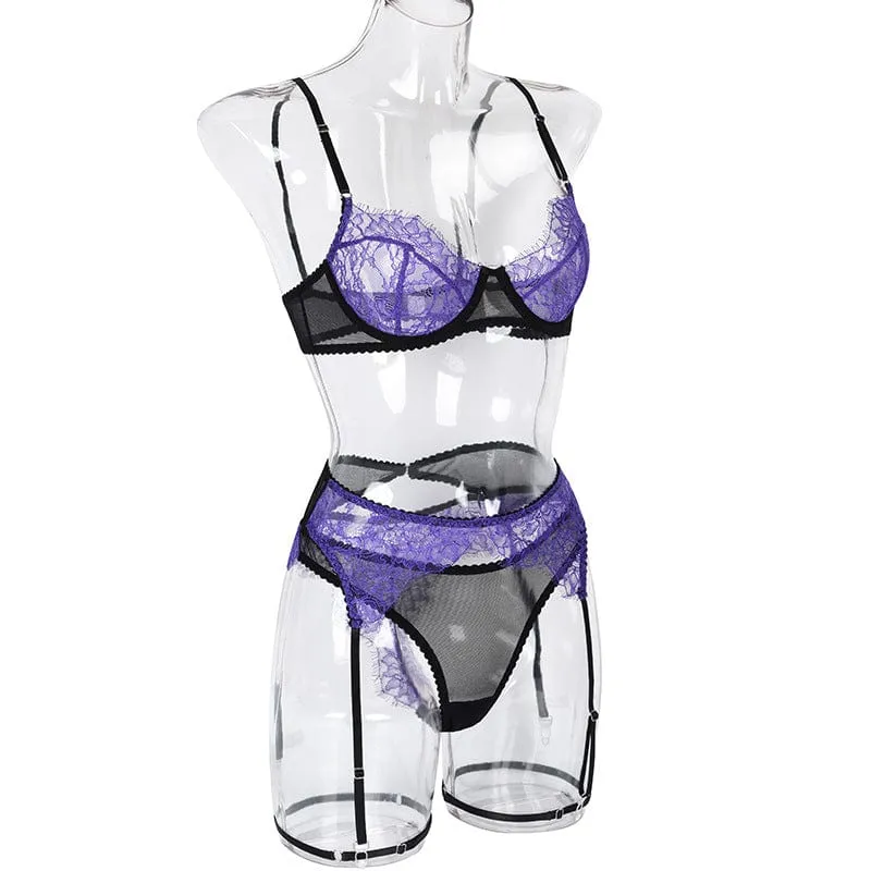 Conjunto de lencería morado Yvonne