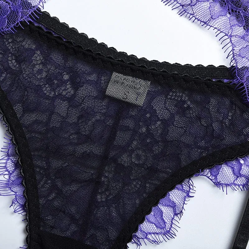 Conjunto de lencería morado Yvonne