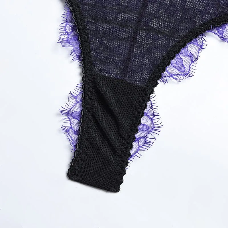 Conjunto de lencería morado Yvonne