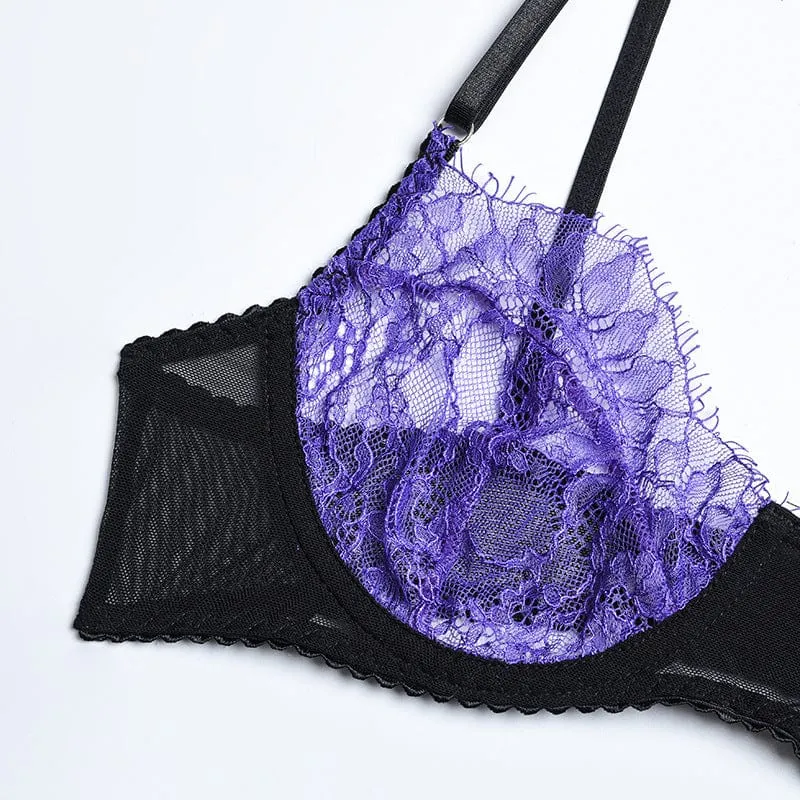 Conjunto de lencería morado Yvonne