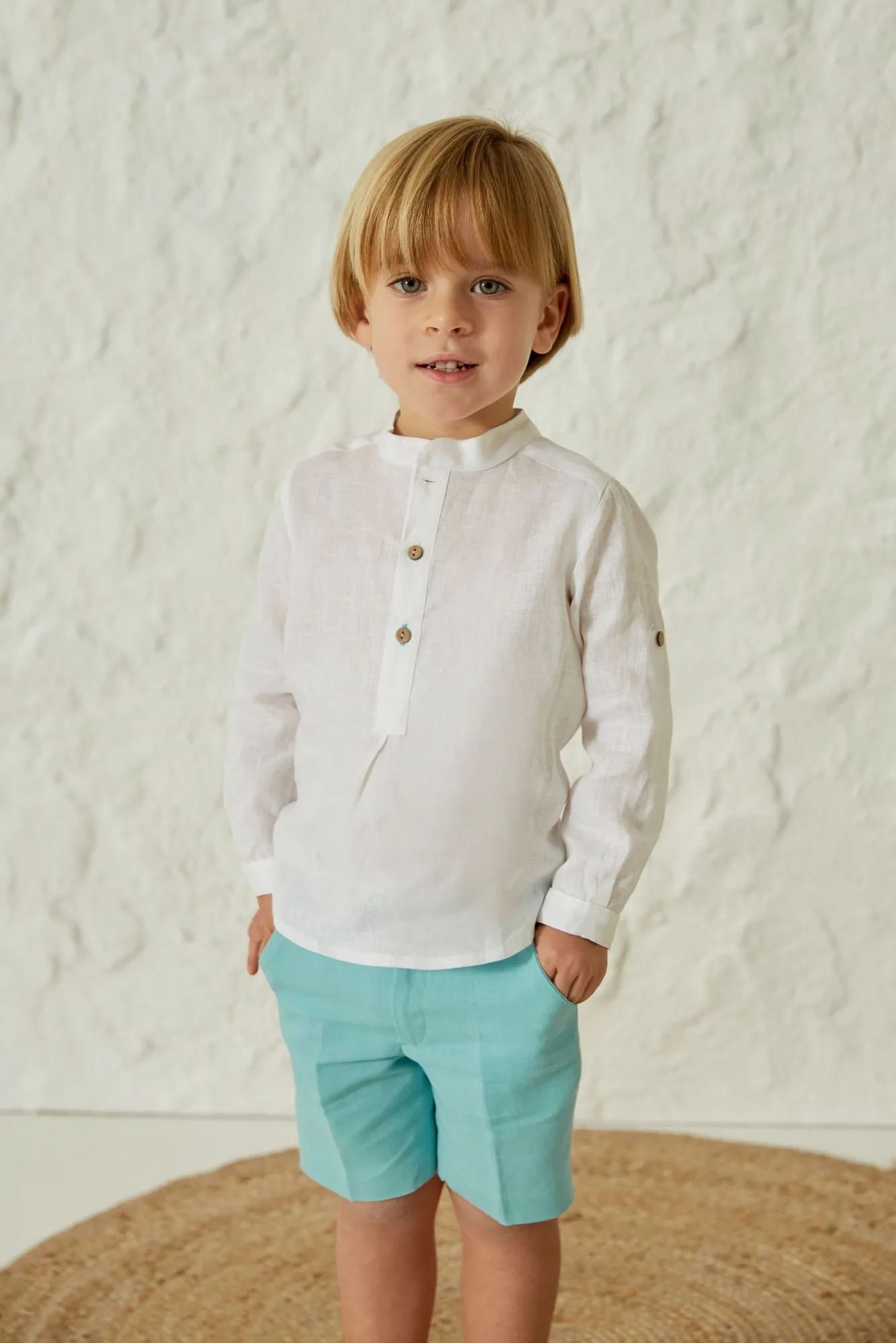 Conjunto para niño camisa y pantalón verde. Colección Farm