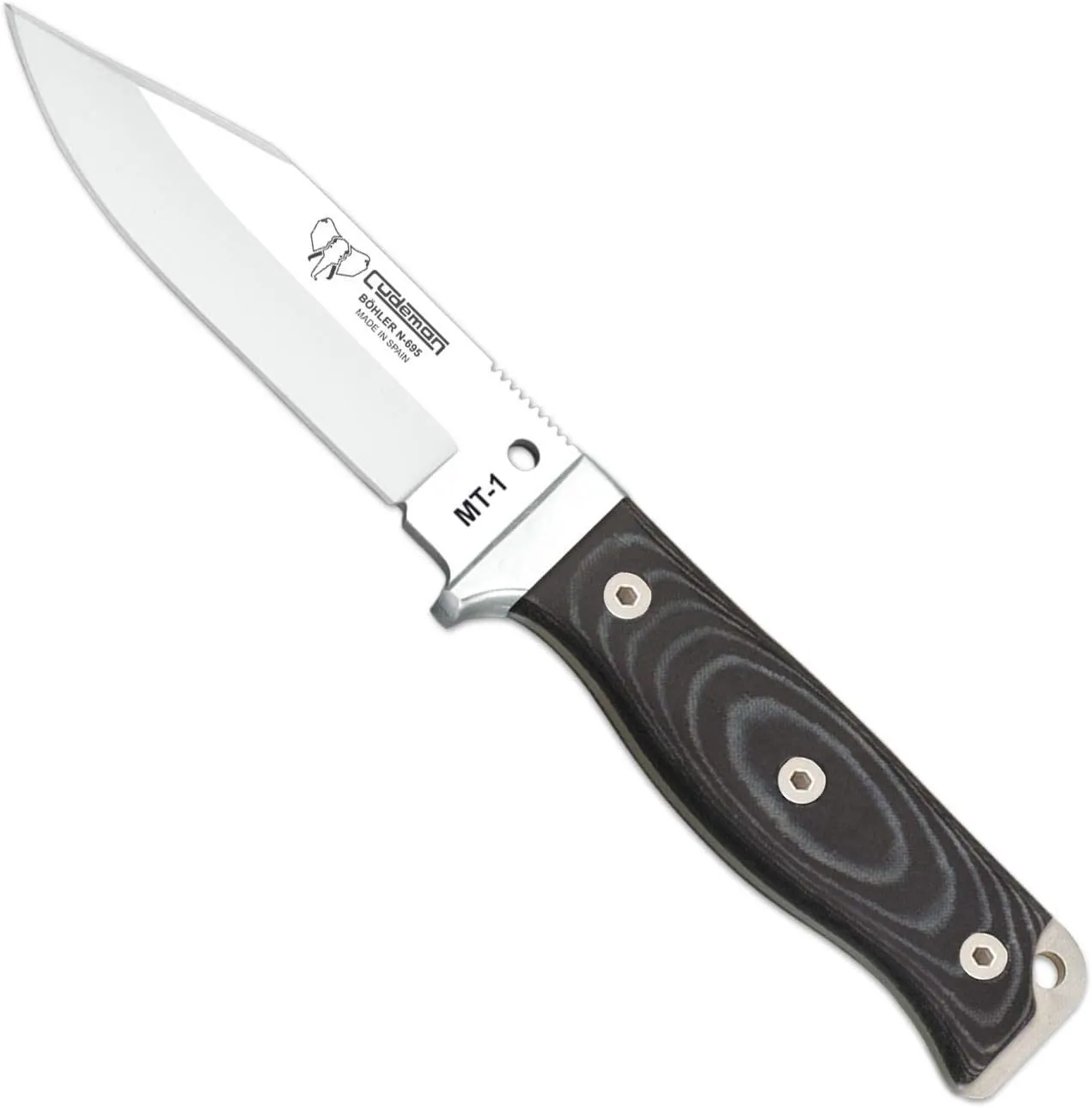 CUDEMAN CUCHILLO 295M MT1 HOJA DE ACERO BöHLER N695 DE 11 CM Y EMPUñADURA DE MICARTA NEGRA DE 11 5 CM PARA CAZA  PESCA  SUPER