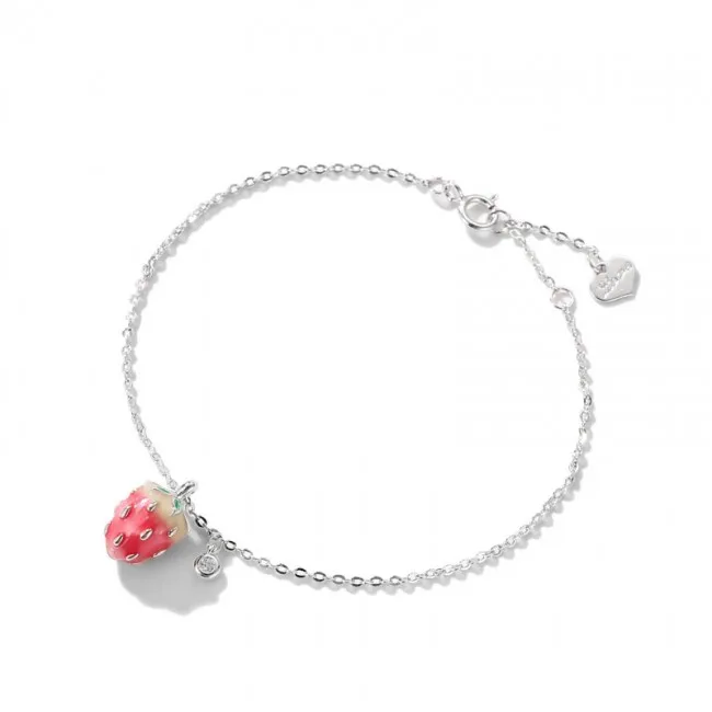 Cute Strawberry Pendant Bracelet Valentine's Day Gift Jewelry Anklet Accessories Women's Bracelet 