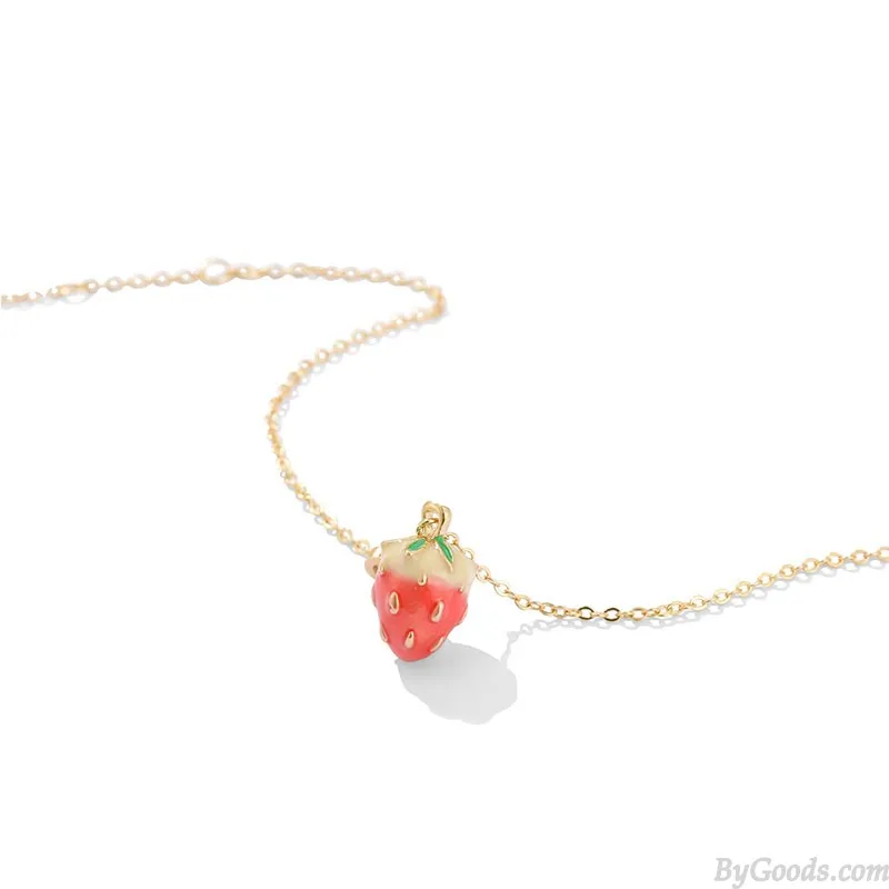 Cute Strawberry Pendant Bracelet Valentine's Day Gift Jewelry Anklet Accessories Women's Bracelet 