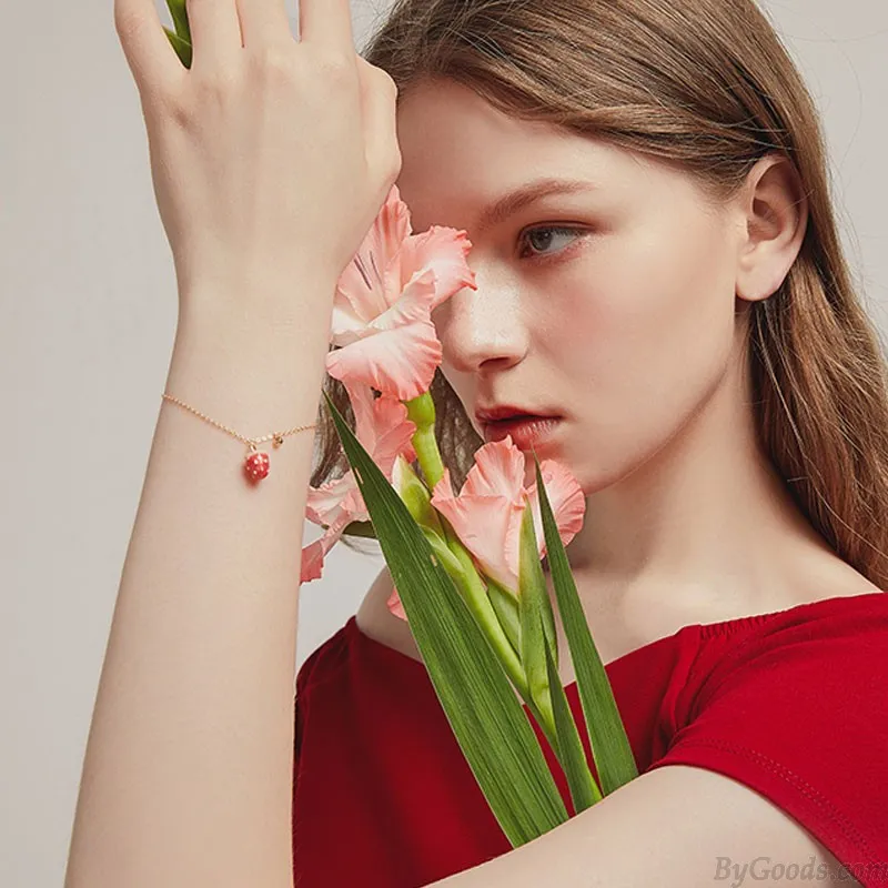 Cute Strawberry Pendant Bracelet Valentine's Day Gift Jewelry Anklet Accessories Women's Bracelet 