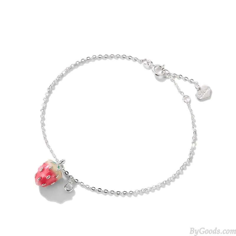 Cute Strawberry Pendant Bracelet Valentine's Day Gift Jewelry Anklet Accessories Women's Bracelet 