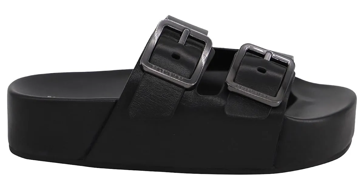 Day Sandalias Balenciaga Mallorca Plataforma en Cuero Negro 