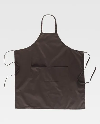 Delantal cruzado largo 95x90cm con 2 bolsos Marrón