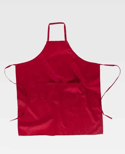 Delantal cruzado largo 95x90cm con 2 bolsos Rojo