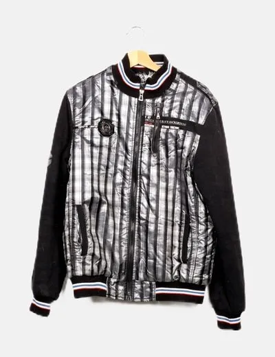 DENDY JEANS Abrigo gris estampado
