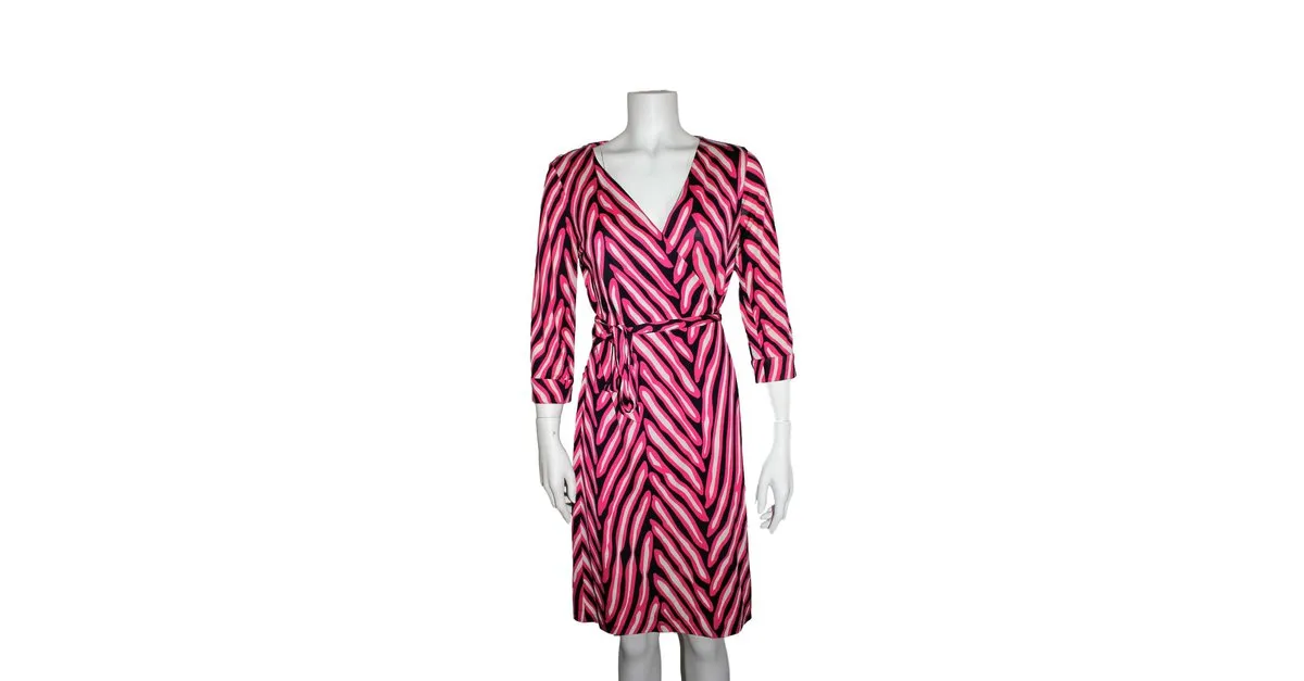 Diane Von Furstenberg Vestido Rosa Blanco Azul marino 