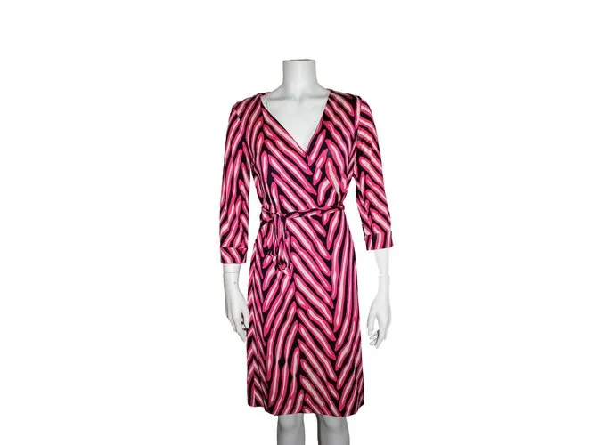 Diane Von Furstenberg Vestido Rosa Blanco Azul marino 