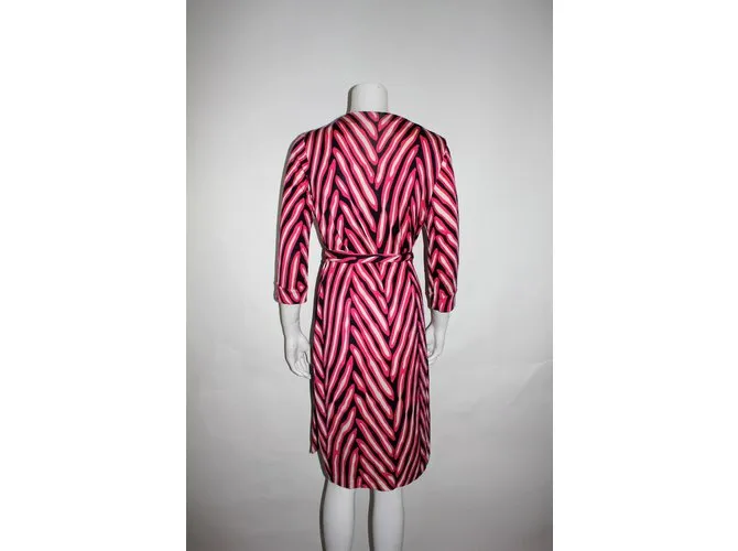Diane Von Furstenberg Vestido Rosa Blanco Azul marino 