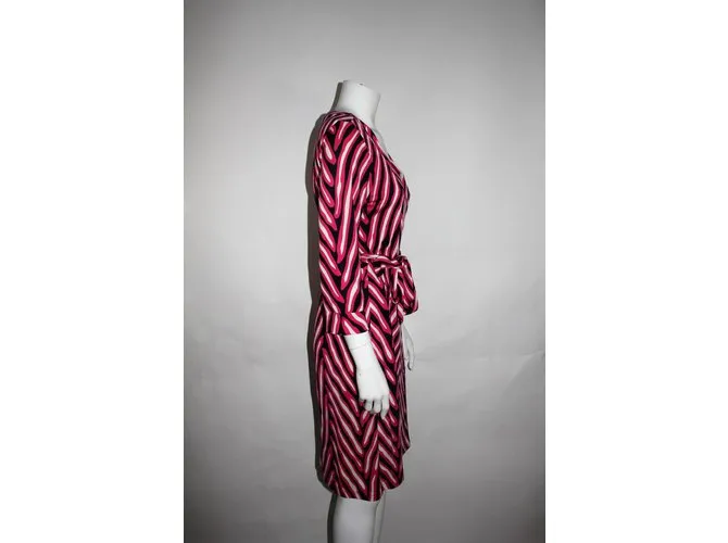 Diane Von Furstenberg Vestido Rosa Blanco Azul marino 