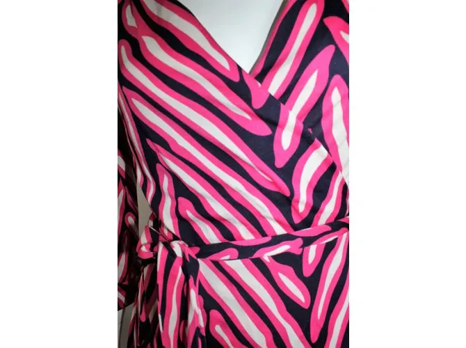 Diane Von Furstenberg Vestido Rosa Blanco Azul marino 