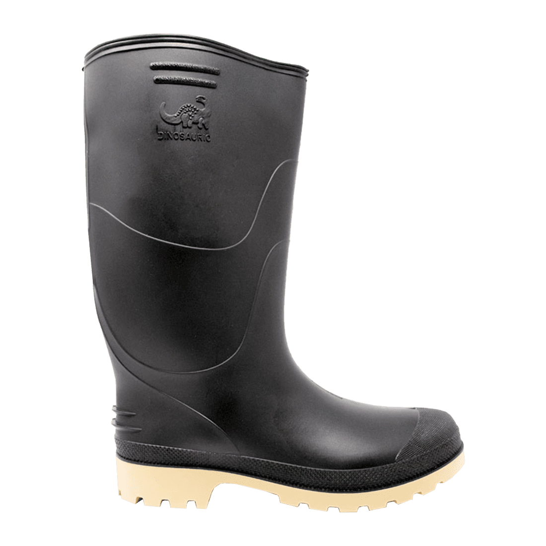 DINOSAURIO PP1015N04.5 TALLA 36 PAR DE BOTAS DE PVC ANTIDESLIZANTES NEGRAS ALTAS