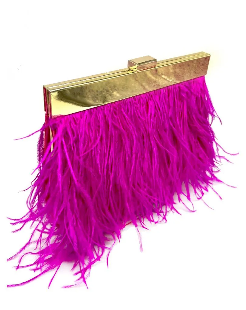 DIVINOS BOLSOS DE FIESTA BUGAMBILIAS CON VAPOROSAS PLUMAS