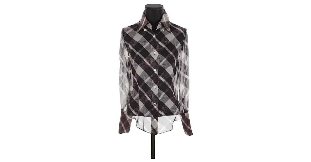 Dolce & Gabbana camisa de seda Castaño 