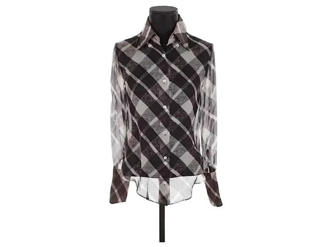 Dolce & Gabbana camisa de seda Castaño 