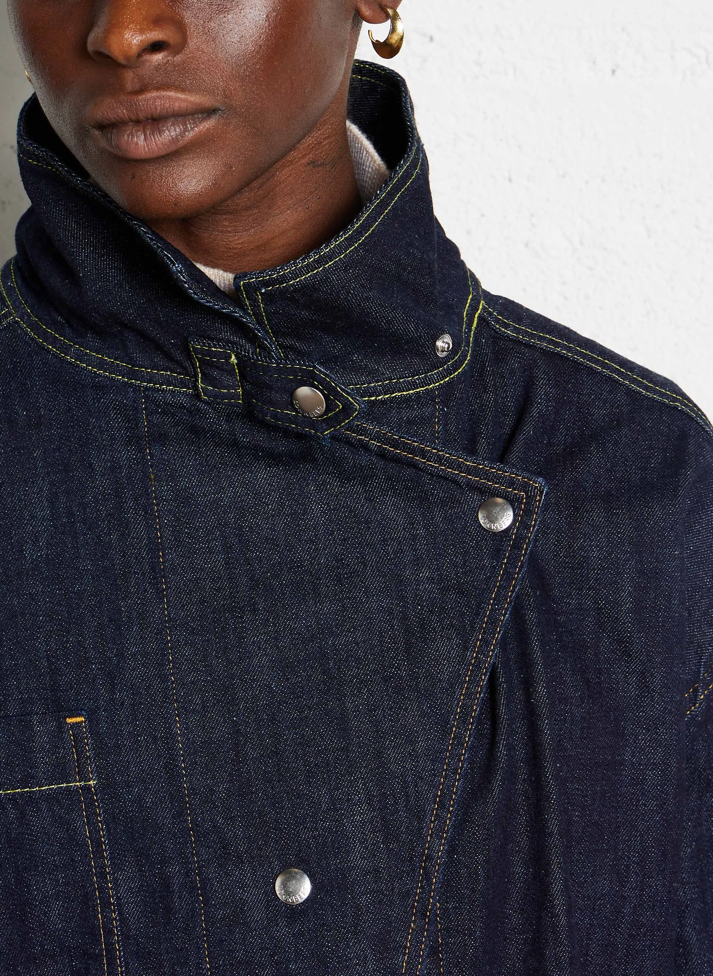 EGAN  CHAQUETA CON CUELLO DESESTRUCTURADO DE DENIM DE ALGODóN EN AZUL