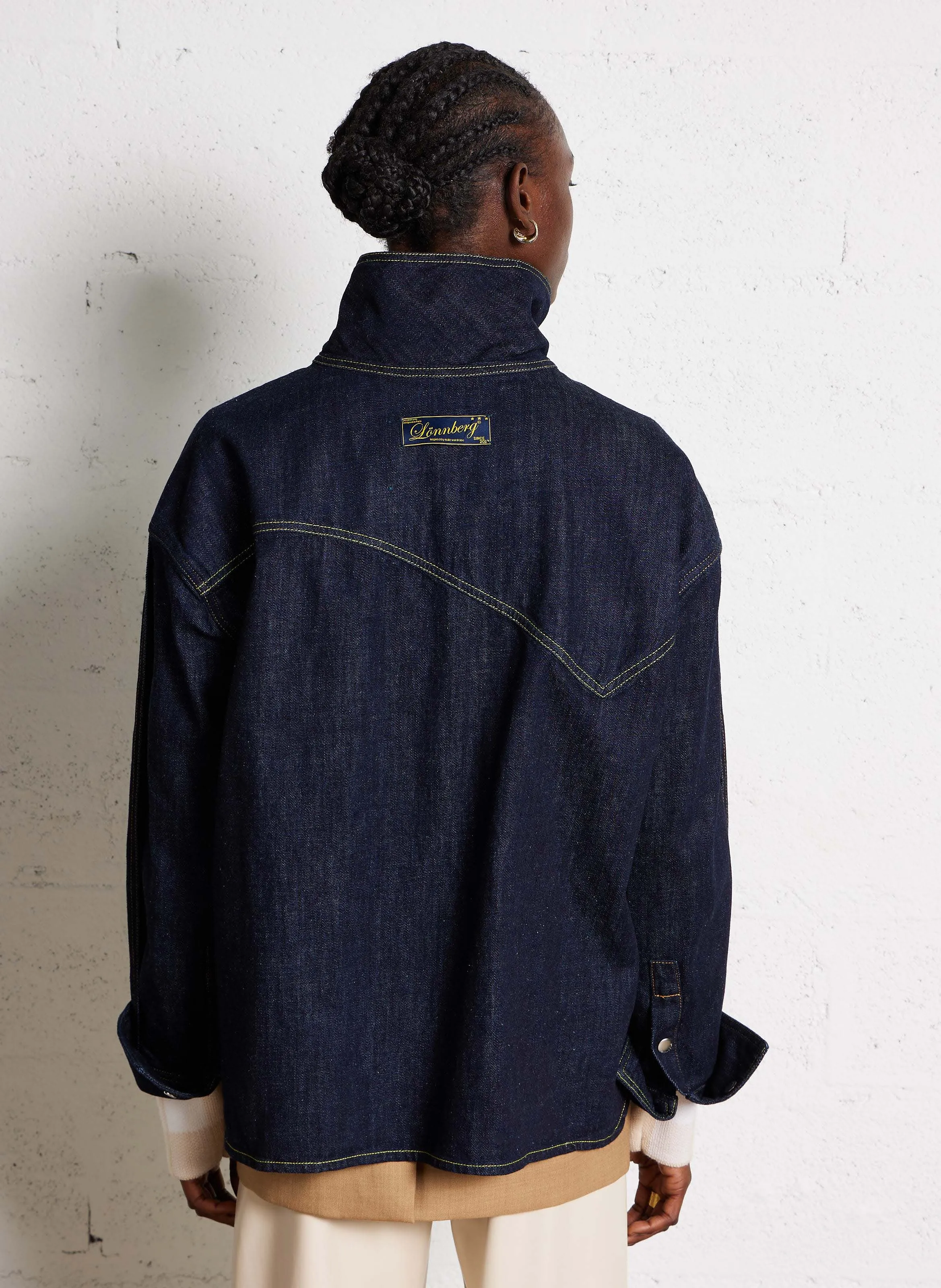 EGAN  CHAQUETA CON CUELLO DESESTRUCTURADO DE DENIM DE ALGODóN EN AZUL