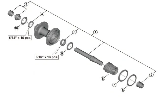 EJE COMPLETO P/CUBO FHMT510 142MM