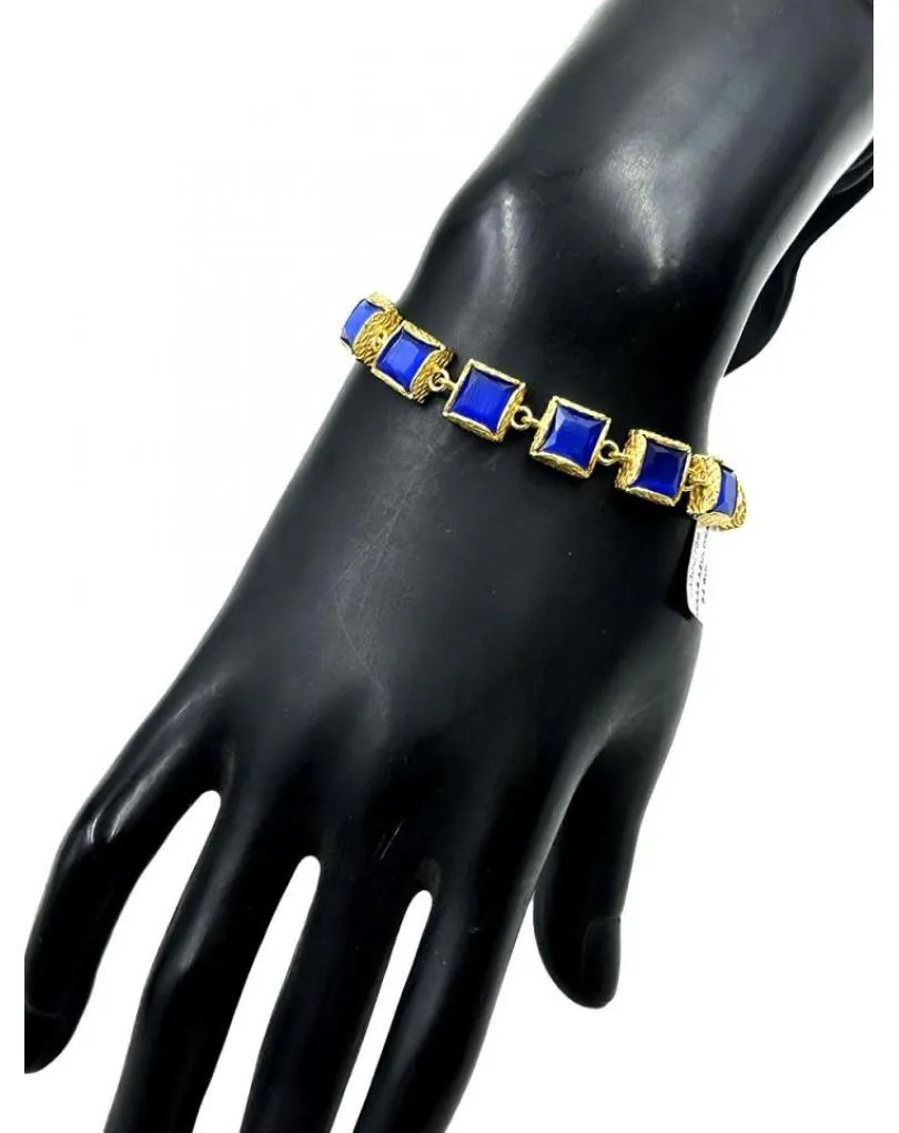 ELEGANTES PULSERAS AZULONAS ELEGANTE DISEÑO DE PIEDRA
