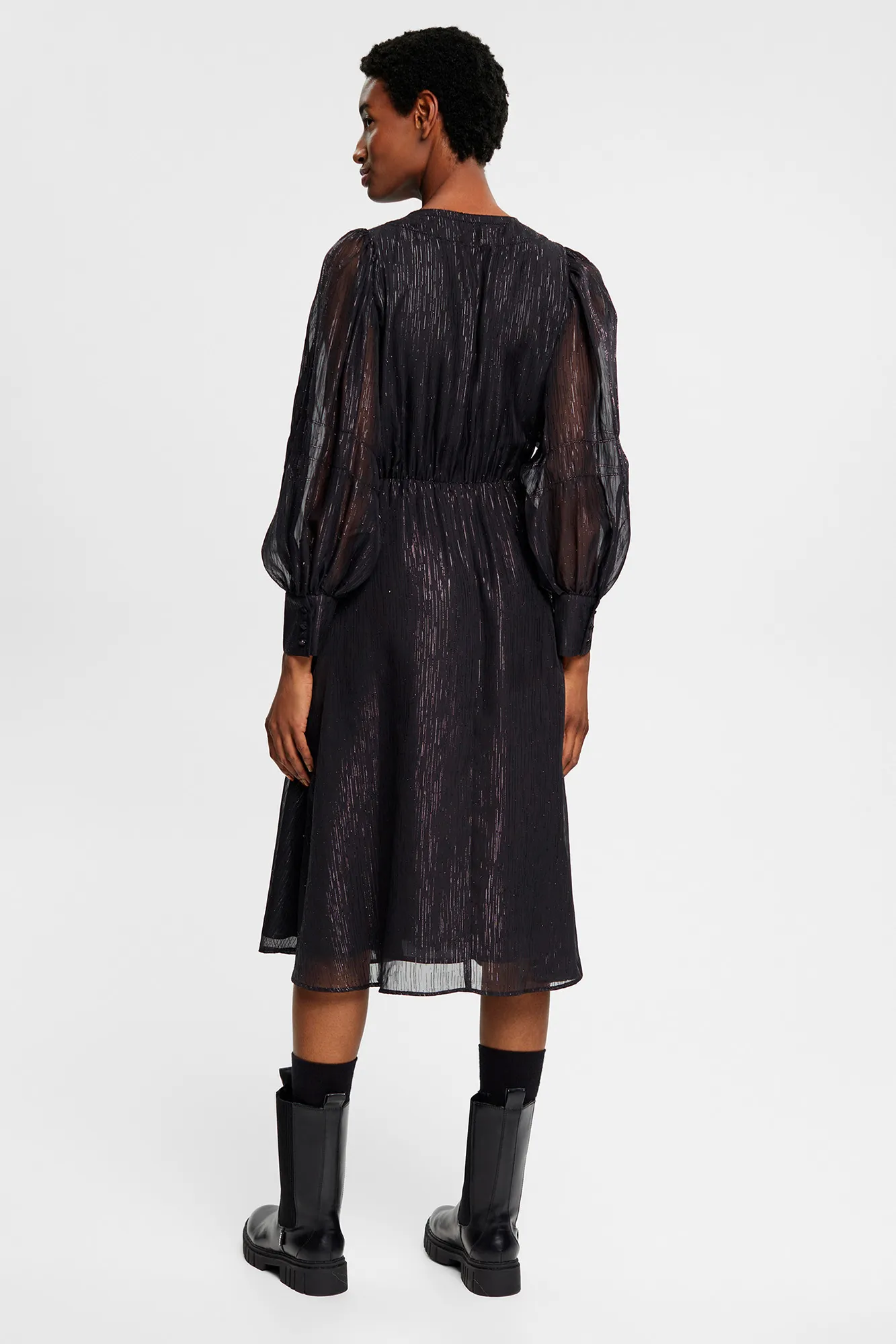 Esprit Vestido lurex escote cruzado
