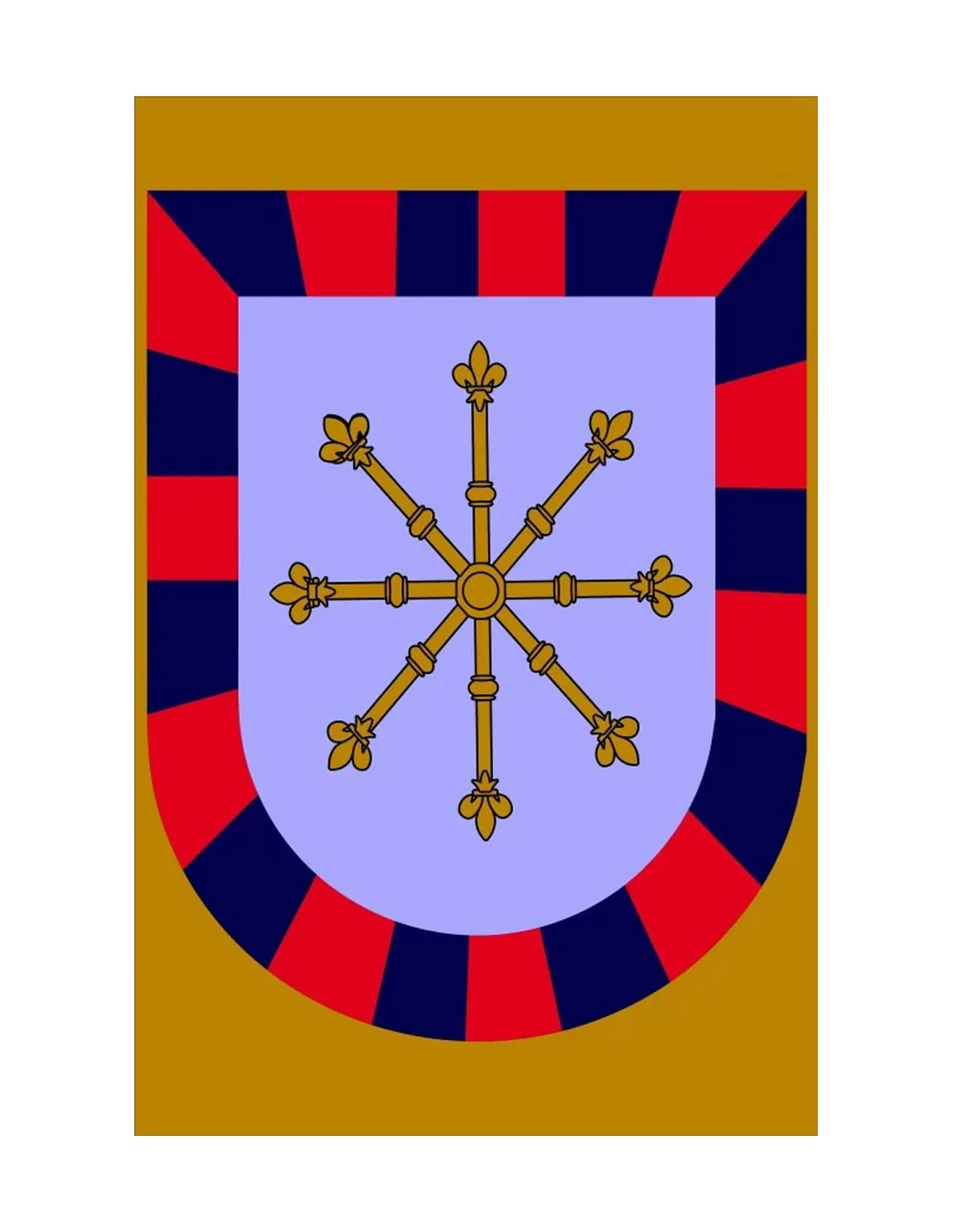 Estandarte medieval con la cruz compleja