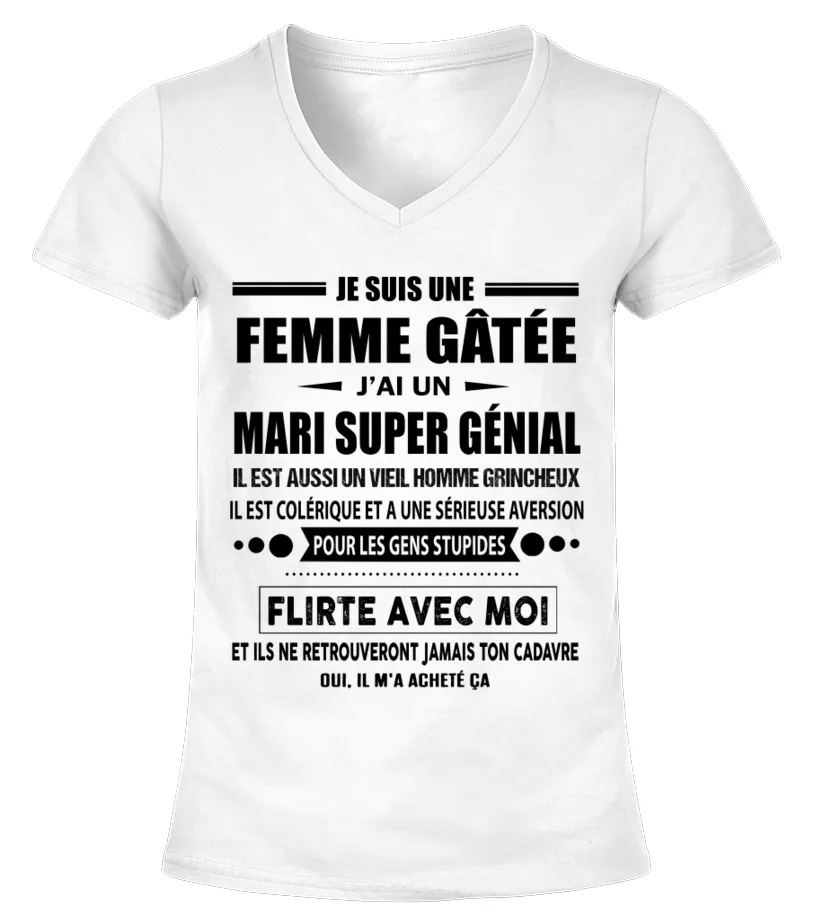 Flirte Avec Moi Camiseta cuello pico Mujer