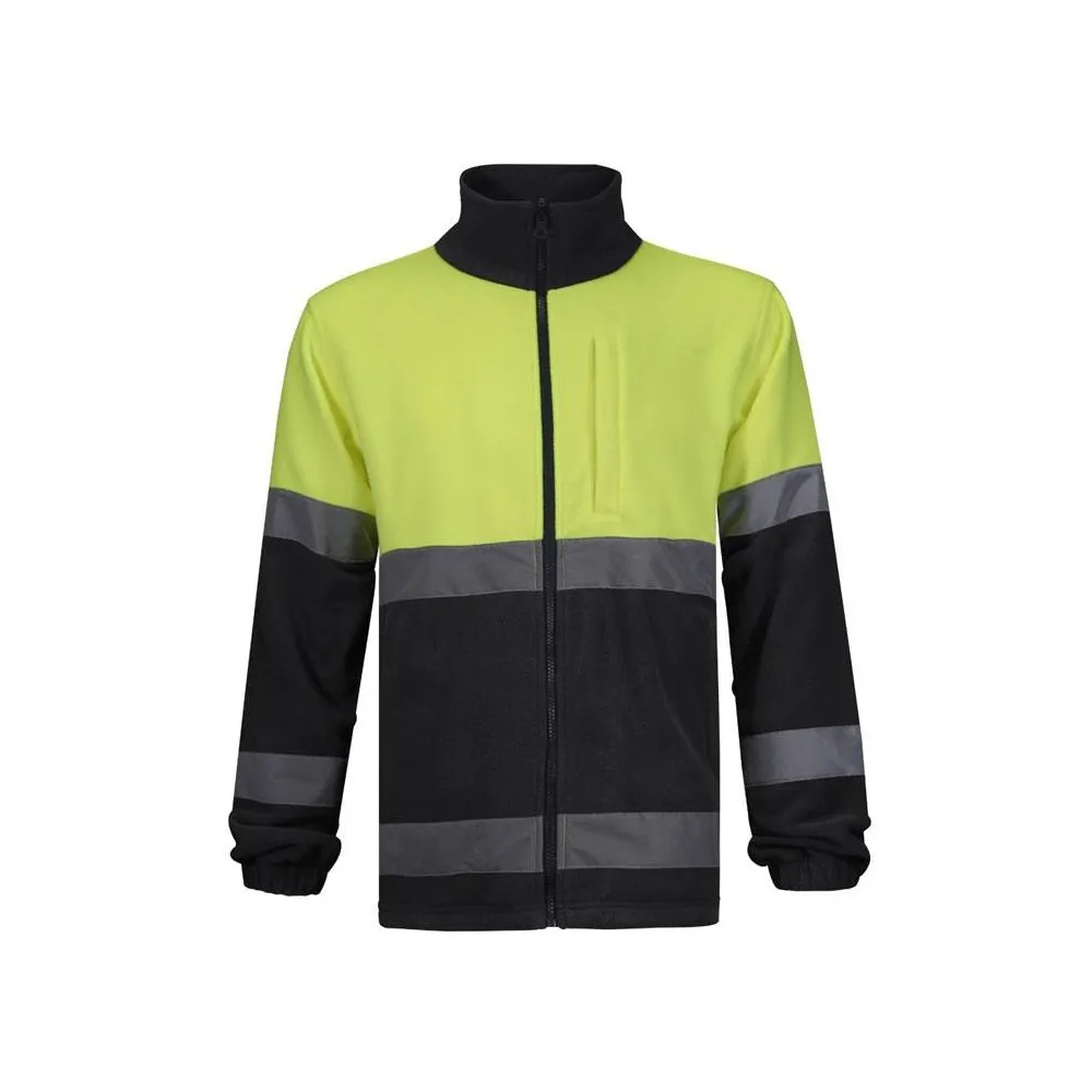 Forro polar con cremallera completa combinado en alta visibilidad