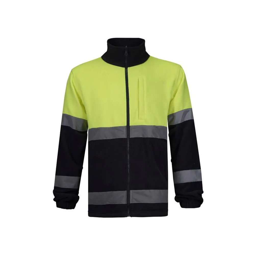Forro polar con cremallera completa combinado en alta visibilidad