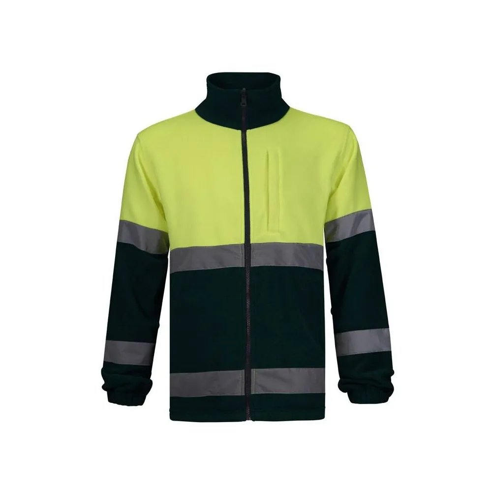 Forro polar con cremallera completa combinado en alta visibilidad