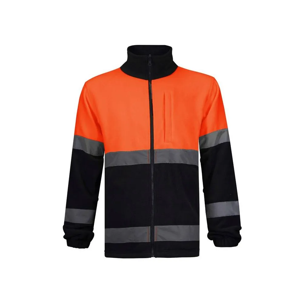 Forro polar con cremallera completa combinado en alta visibilidad