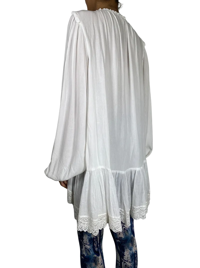 FREE PEOPLE Blusón Blanco Oversize