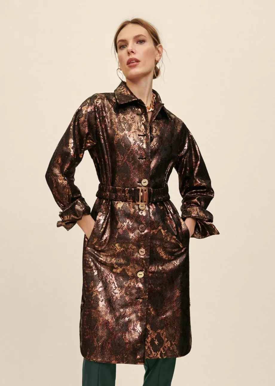 Gabardina fantasía y estampado pitón Lola Casademunt