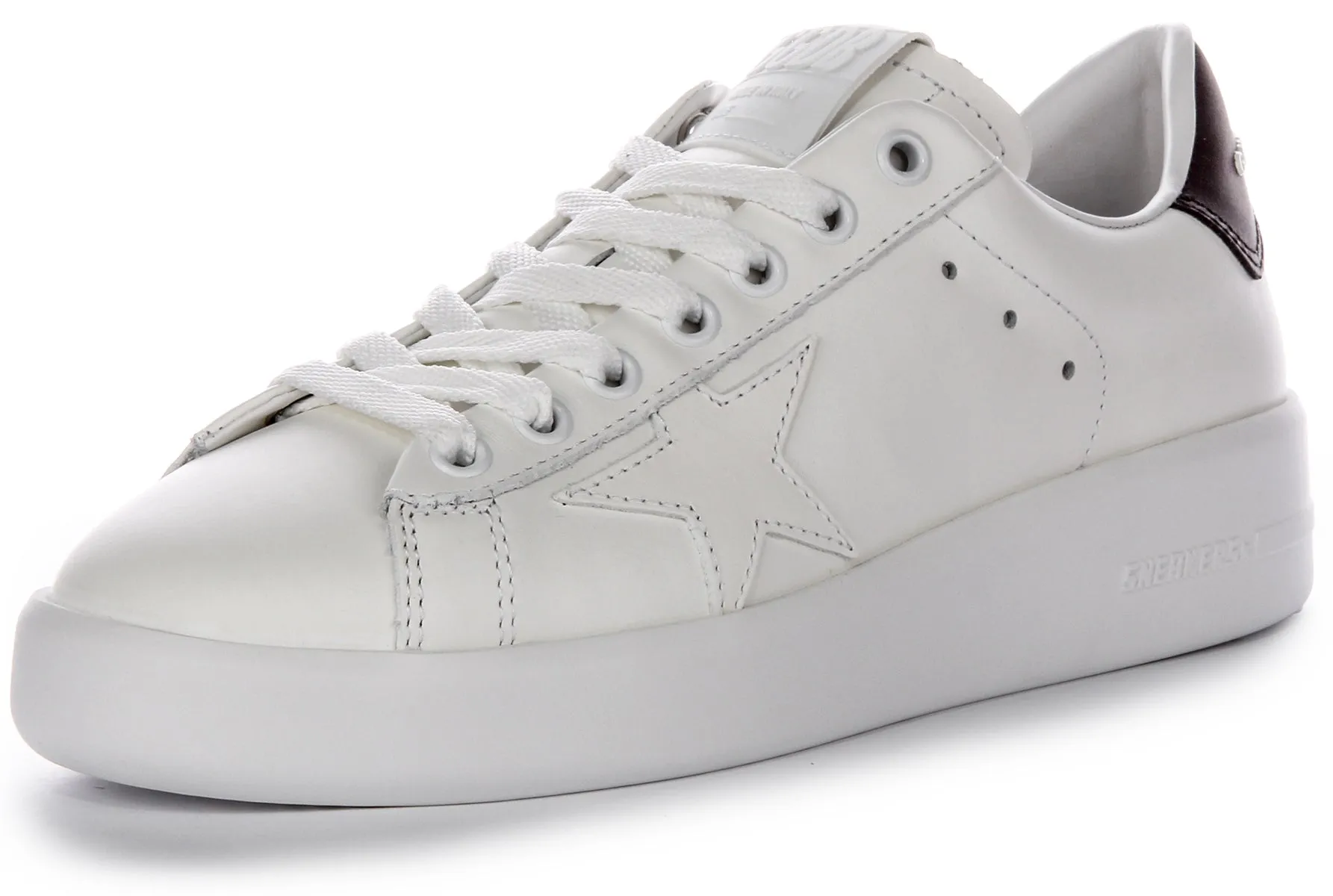 Golden Goose Pure Star Nuevas zapatillas de cuero para mujer con diseño de caja y logo en blanco y negro