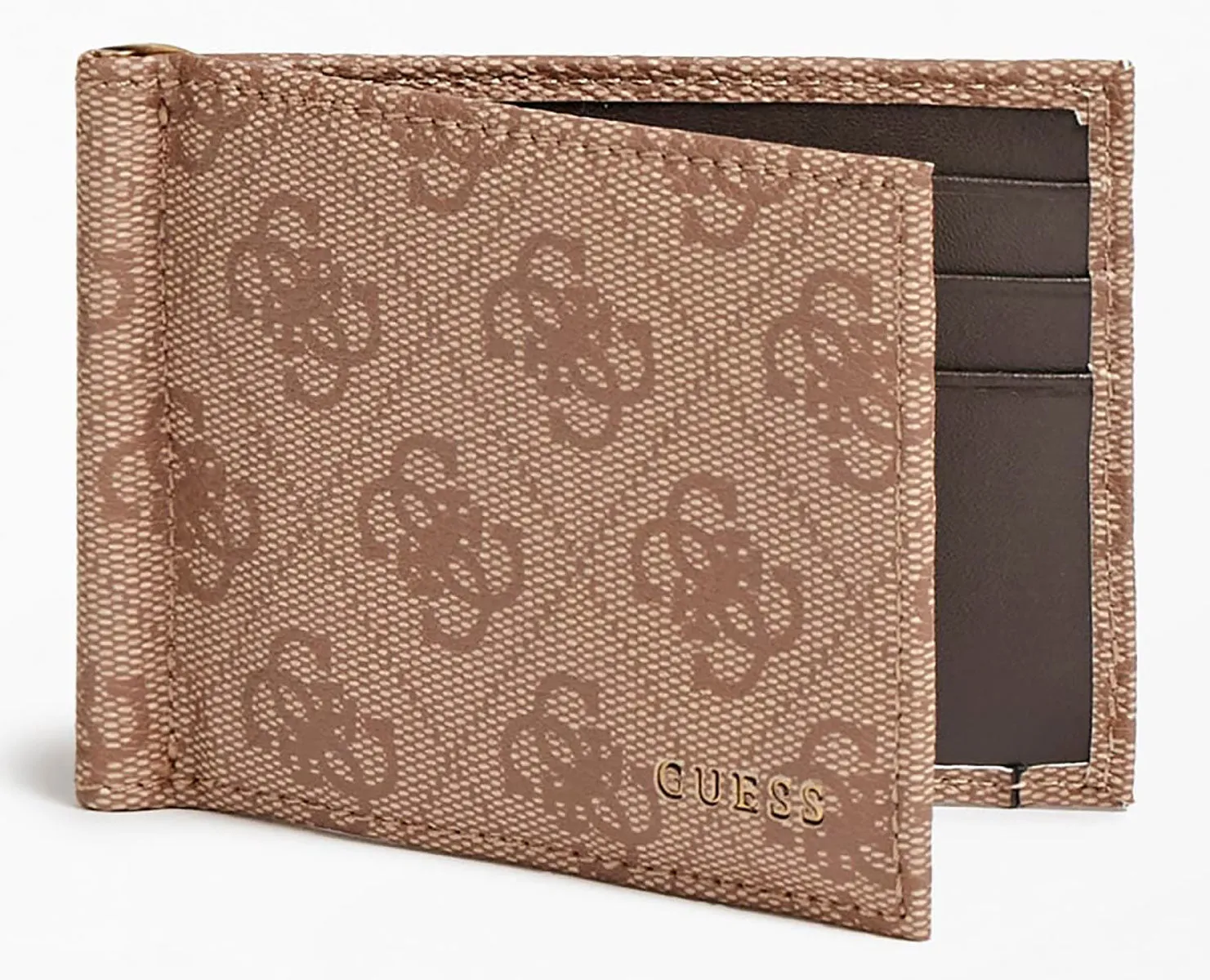 Guess Vezzola Billetera de piel con logo 4G para hombre en lattee